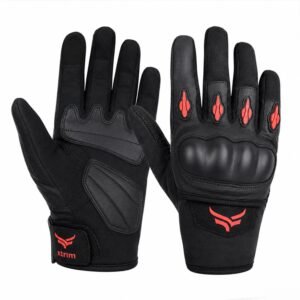 XTRIM Protekt Universal Bike Riding Gloves for Men, Black & Red, Medium