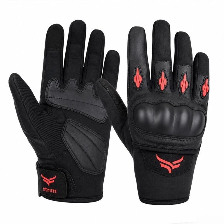 XTRIM Protekt Universal Bike Riding Gloves for Men, Black & Red, Medium