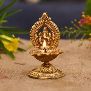 Collectible India Ganesha Diya Oil Lamp – Diwali Diya for Puja Diwali Gift Home Temple Articles Decoration Gifts – Diwali Decoration Items for Home Decor -Return Gift