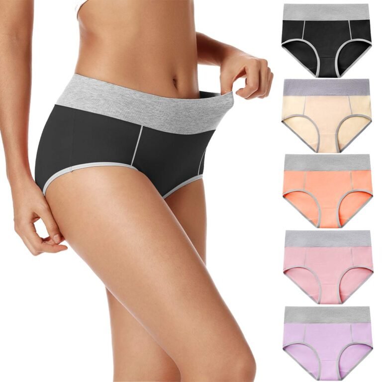 POKARLA Women’s High Waist Cotton Underwear Soft Hipster Briefs Full Size
