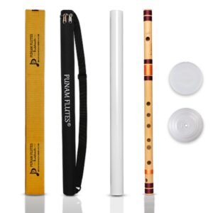 Punam Flutes C Natural Medium Right Hand Bansuri Size 19.5 inches