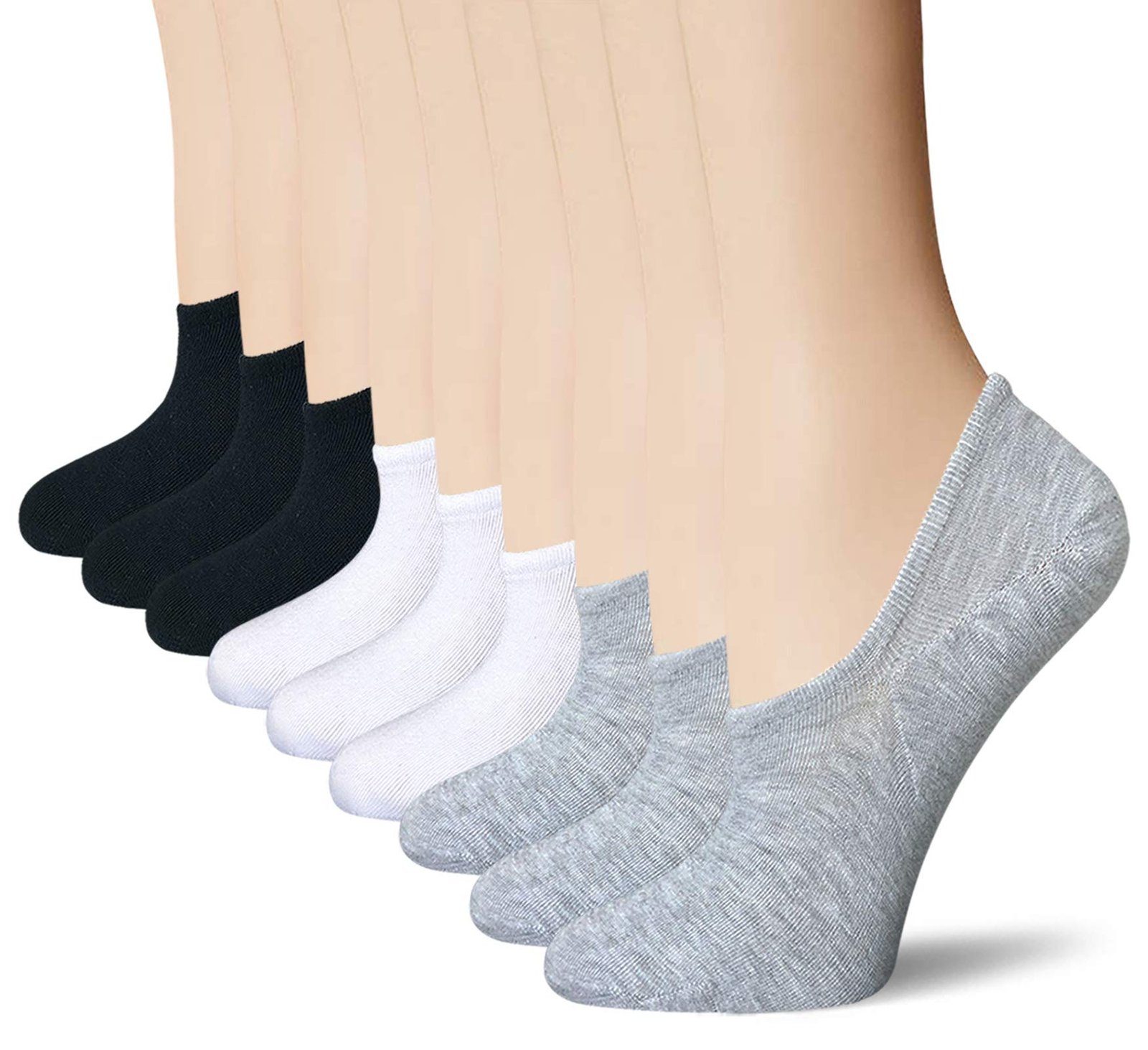 BERING Women’s No Show Socks 6-9 Pairs Thin Cotton Flats Loafers Boat