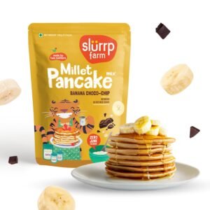 Slurrp Farm NO MAIDA Instant Breakfast Millet Pancake Mix, Banana Choco-Chip And Supergrains, Natural And Healthy Food, 150g