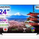 UNICRON TE 24” INCH HD Ready Android Smart LED TV, WiFi Enabled, 30W Sound Speaker, Built-in Apps Compatible (YouTube, Netflix, Prime Video), Mobile Screencast