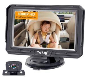 Baby Car Camera Baby Essentials Must Haves Plug and Play USB Easy Install 360° Rotation Backseat Camera 2 Kids 170°Wide View Carseat Camera HD 1080P Baby Car Monitor Yakry Y60