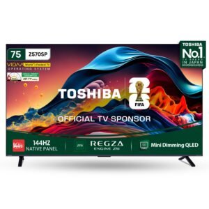 Toshiba 75 Inch 75Z570SP | Mini Dimming QLED | 144Hz Game Mode| Regza Engine ZRi | Dolby Vision.Atmos | Regza Power Audio | Hands-Free Voice Control