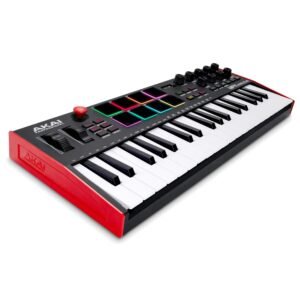 AKAI Professional MPK Mini Plus – USB MIDI Keyboard Controller with 37 Mini Keys, 8 MPC Pads, Sequencer, MIDI/CV/Gate I/O, Music Production Software