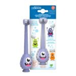 Dr. Brown’s Toothscrubber Toddler Toothbrush, Bpa Free, Ages 1-4, Monster Design Manual Brush, 1 Count, Purple