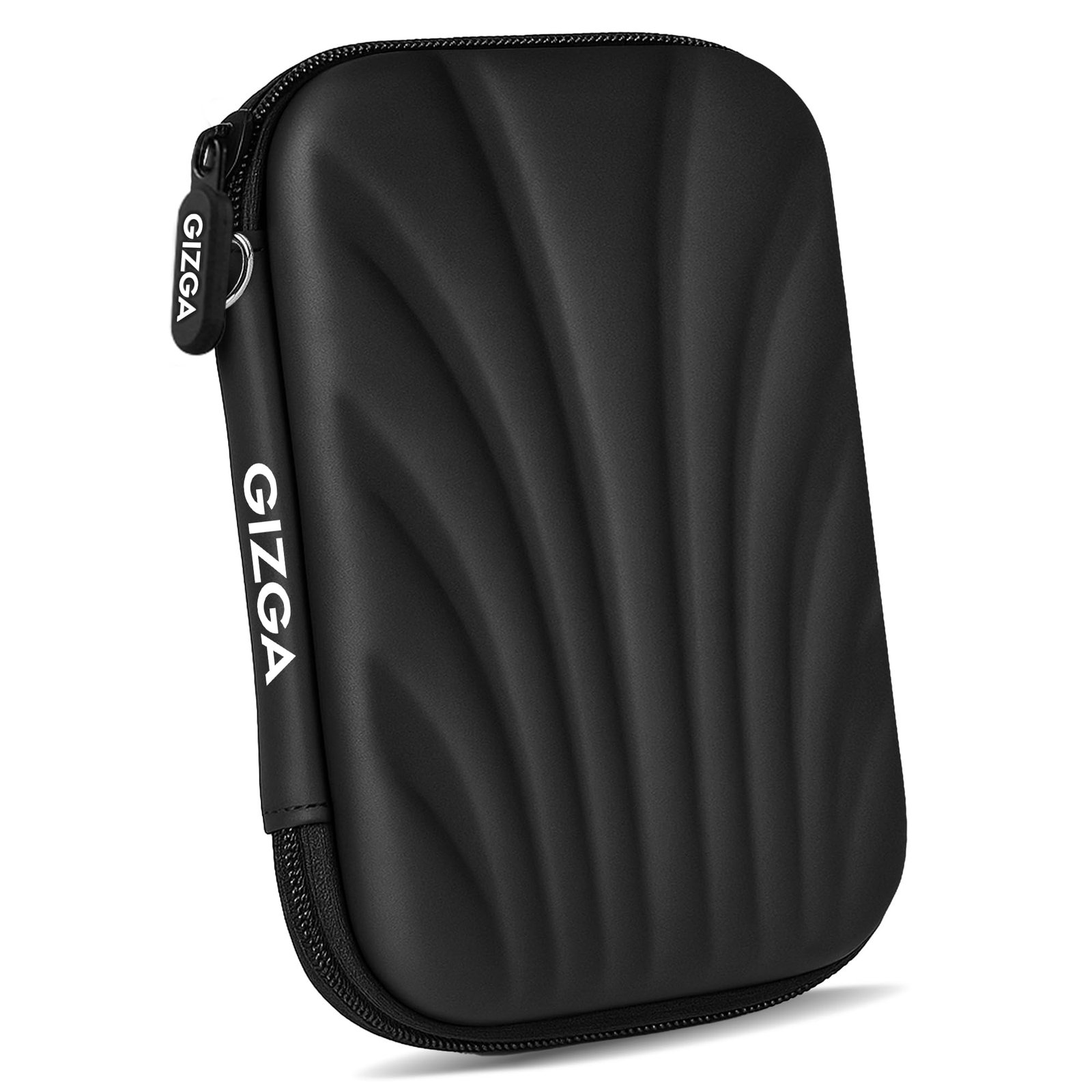 GIZGA essentials Hard Drive Case Shell, 6.35cm/2.5-inch, Portable Storage Organizer Bag for Earphone USB Cable Power Bank Mobile Charger Digital Gadget Hard Disk, Water Resistance Material, Black