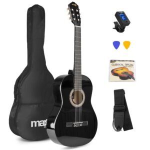 MAX SoloArt 40-Inch Full Size Classical Acoustic Guitar Starter Kit for Beginners & Adults – Includes Gig Bag, Tuner, Guitar Strap, Extra Strings & Picks | Designed & Engineered in Netherlands