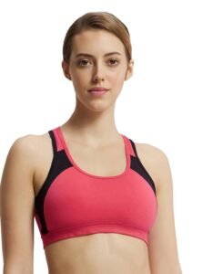 Jockey 1380 Women’s Wirefree Padded Super Combed Cotton Elastane Stretch Printed Full Coverage Racer Back Styling Active Bra with Stay Fresh and Moisture Move Treatment (Colors & Prints May Vary)