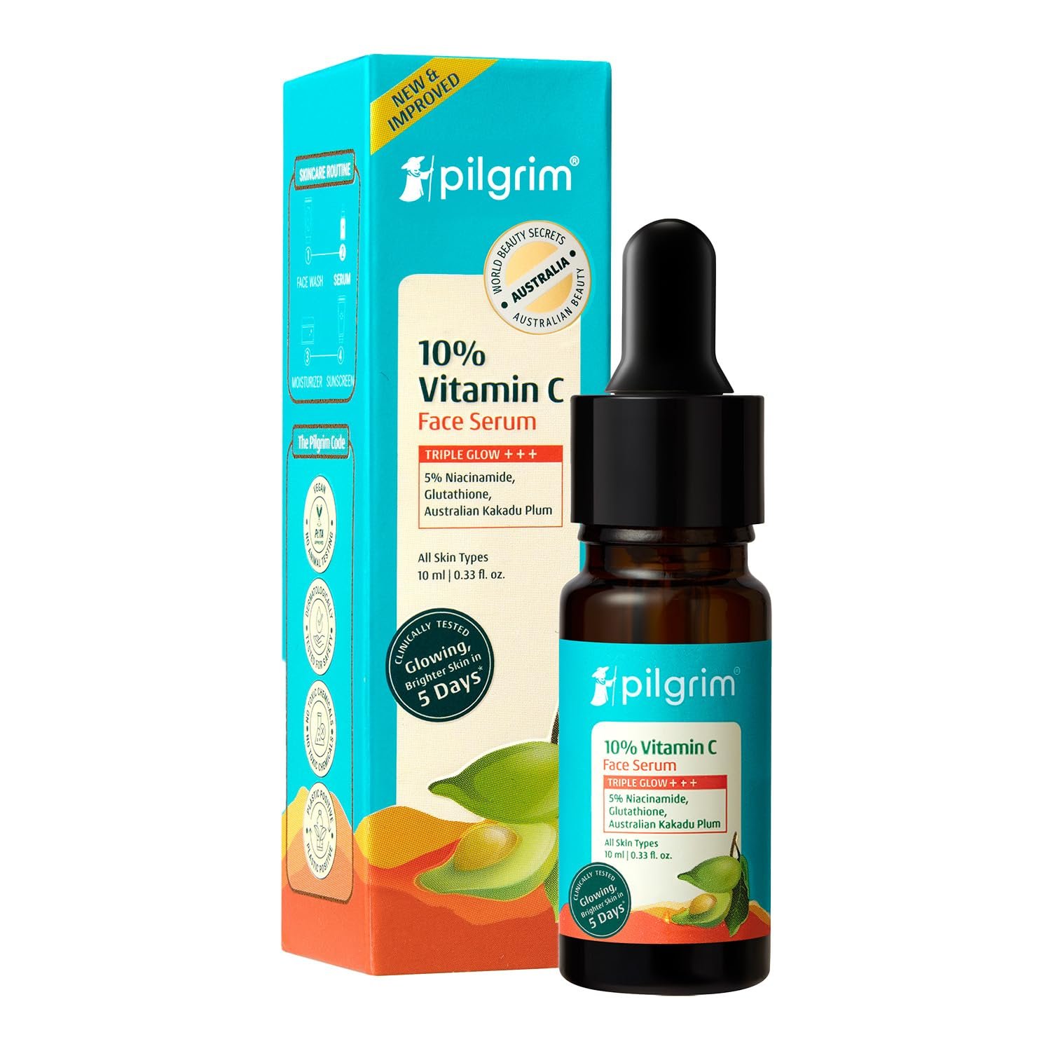 Pilgrim 10% Vitamin C Face Serum for Glowing Skin with Niacinamide – 10ml