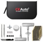 CKAuto Universal Tire Repair Kit, Heavy Duty Car Emergency Tool Kit for Flat Tire Puncture Repair, 36 Pcs Value Pack, Tire Plug Kit fit for Autos, Cars, Motorcycles, Trucks, RVs, etc.