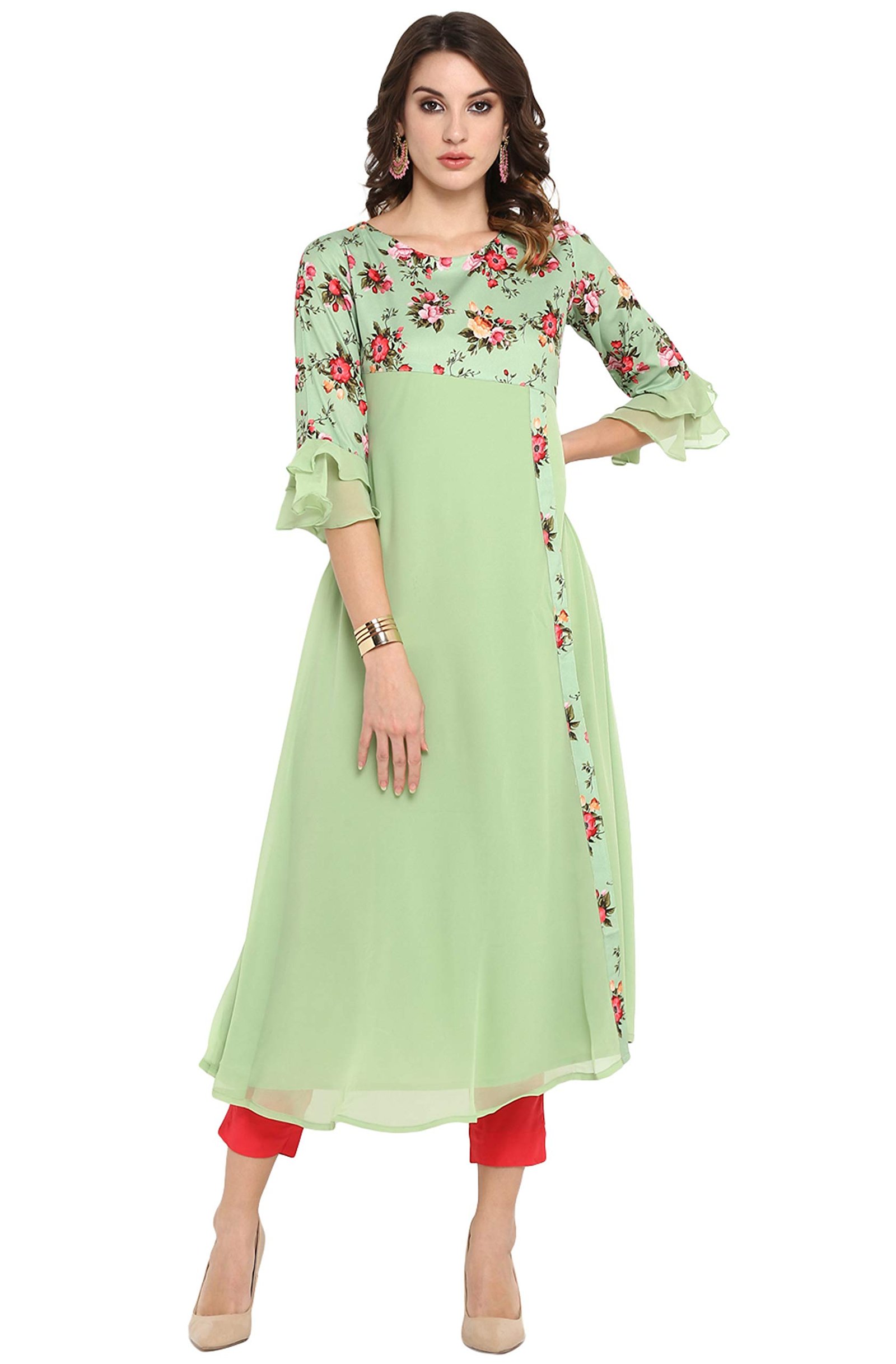 Janasya Women’s Poly Crepe Regular Kurta