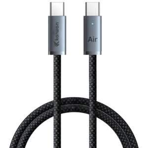 KARWAN 100W Type C to Type C Charging Cable,2M Nylon Braided Tangle free PD-3.1 Ultra Fast Charging & Data Sync Cord with E-Marker Chip for Laptops,iPad,Macbook,Tablet,iPhone,Android Smartphone & More