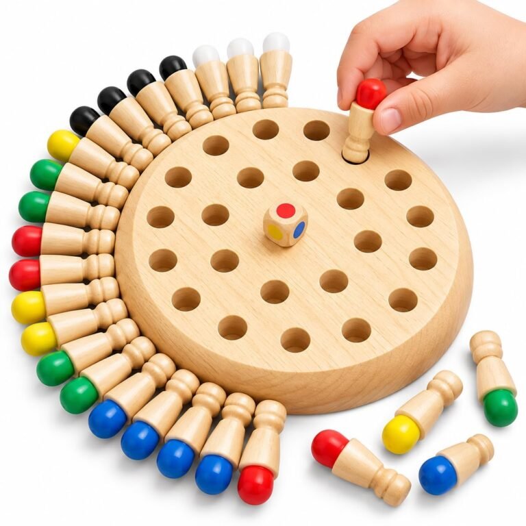 Toy Imagine Wooden Color Memory Chess Game for Kids Age 3+ | Wooden Memory Match Stick Chess Board Game | Brain Puzzle Toy for Boys, Girls & Adults | Montessori Learning & Family Game