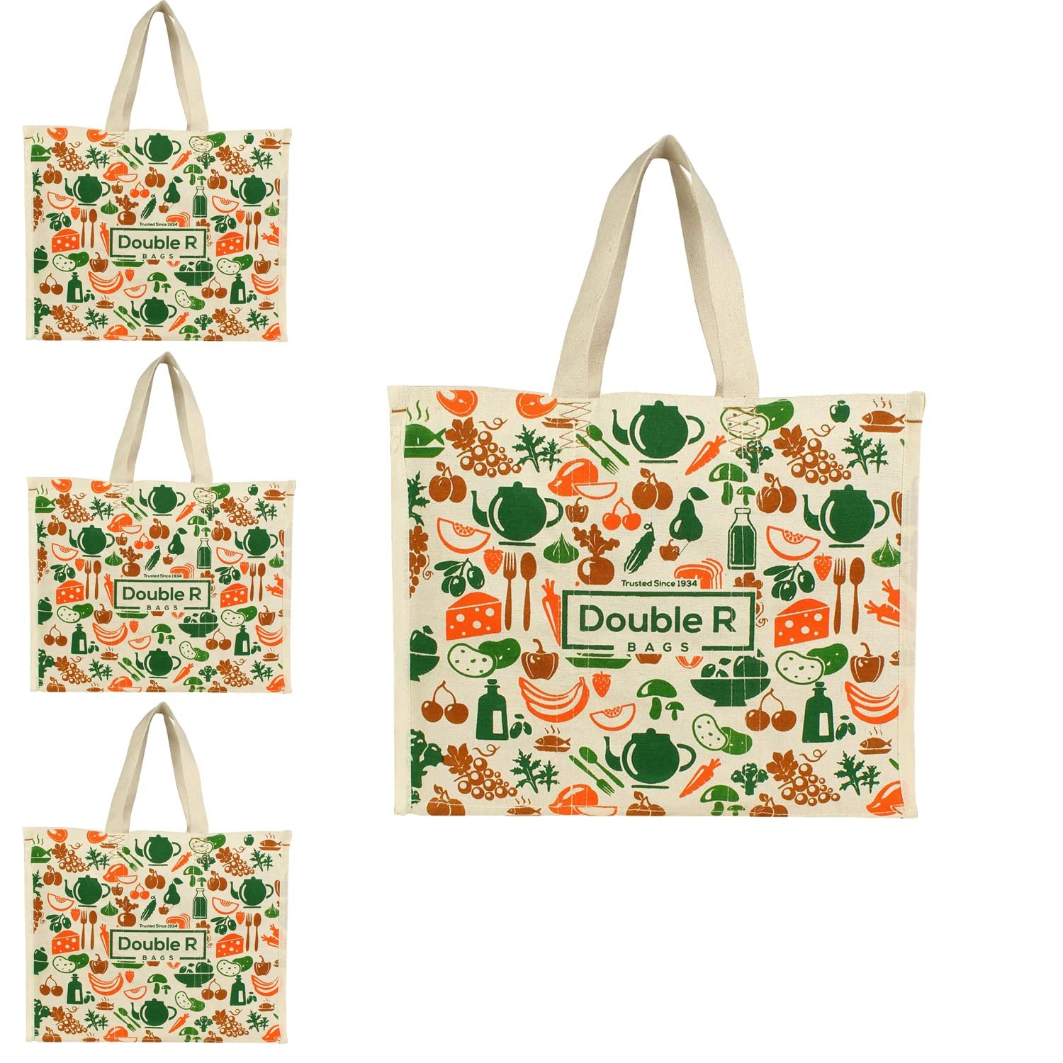 DOUBLE R BAGS Reusable Heavy Duty Waterproof Shopping Bag with Long Handles | Large Grocery, Vegetable & Kitchen Storage Carry Bag | Multipurpose Jhola/Thela | Durable Reusable Tote Bag for Daily Use
