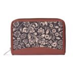 ZOUK Women’s Flomotif Print Handmade Vegan Leather Wallets and Jute Purse for Ladies – Clutch with Indian Print – Wallets for Mobile Phones (Multicolour)