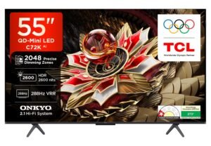 TCL 139 cm (55 inches) 4K UHD Smart QD-Mini LED Google TV 55C72K