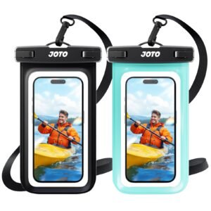 JOTO 2 Pack Waterproof Phone Pouch Case Up to 7″, IPX8 Underwater Phone Case Cellphone Dry Bag for iPhone 17/Air 16 15 14 13 12 Pro Max Xs Max XR X 8 7 6S Plus SE/Galaxy S24 S23 S22 -Black & Green