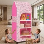 YouCopia Baby Wardrobe Plastic Kids Storage Rack with Fabric Cover & Wheels | 6-Tier Plastic Shelves Organizer | Toy, Book & piceLiner Spice Drawer Liner, Kids Room (Unicorn)