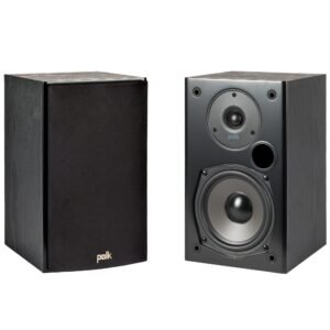 Polk Audio T15 100 Watt 5.1 Channel Wired Bookshelf Speaker with Dolby (Black)
