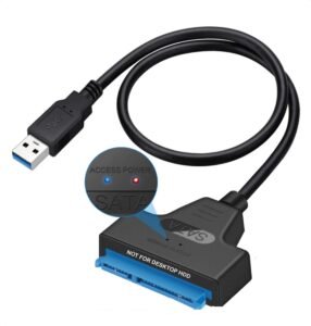 pibox India – USB 3.0 to 2.5″ SATA III Hard Drive Adapter 0.5 M Long Cable w/UASP – SATA to USB 3.0 Converter for SSD/HDD – Hard Drive Adapter Cable – 50 cm – 2.5 inch HDD