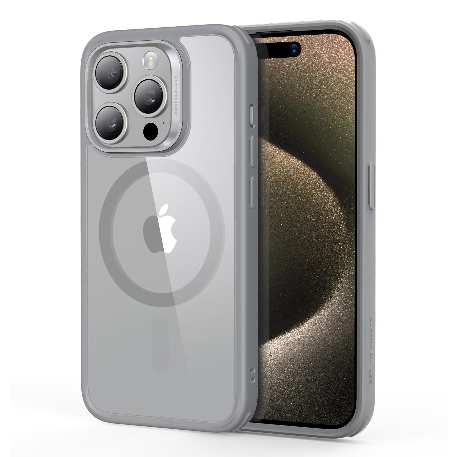 ESR Classic Hybrid for iPhone 15 Pro Case, Clear Gray