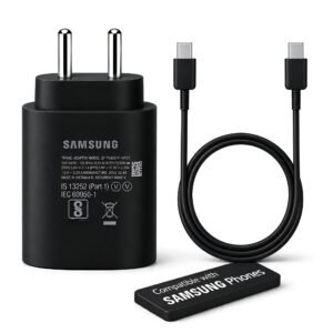 25W PD 3.0 Super Fast Charger Adapter with 1M Charging Cable, Black