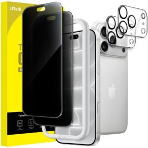 JETech Privacy Screen Protector + Camera Lens Guard for iPhone 18 Pro Max