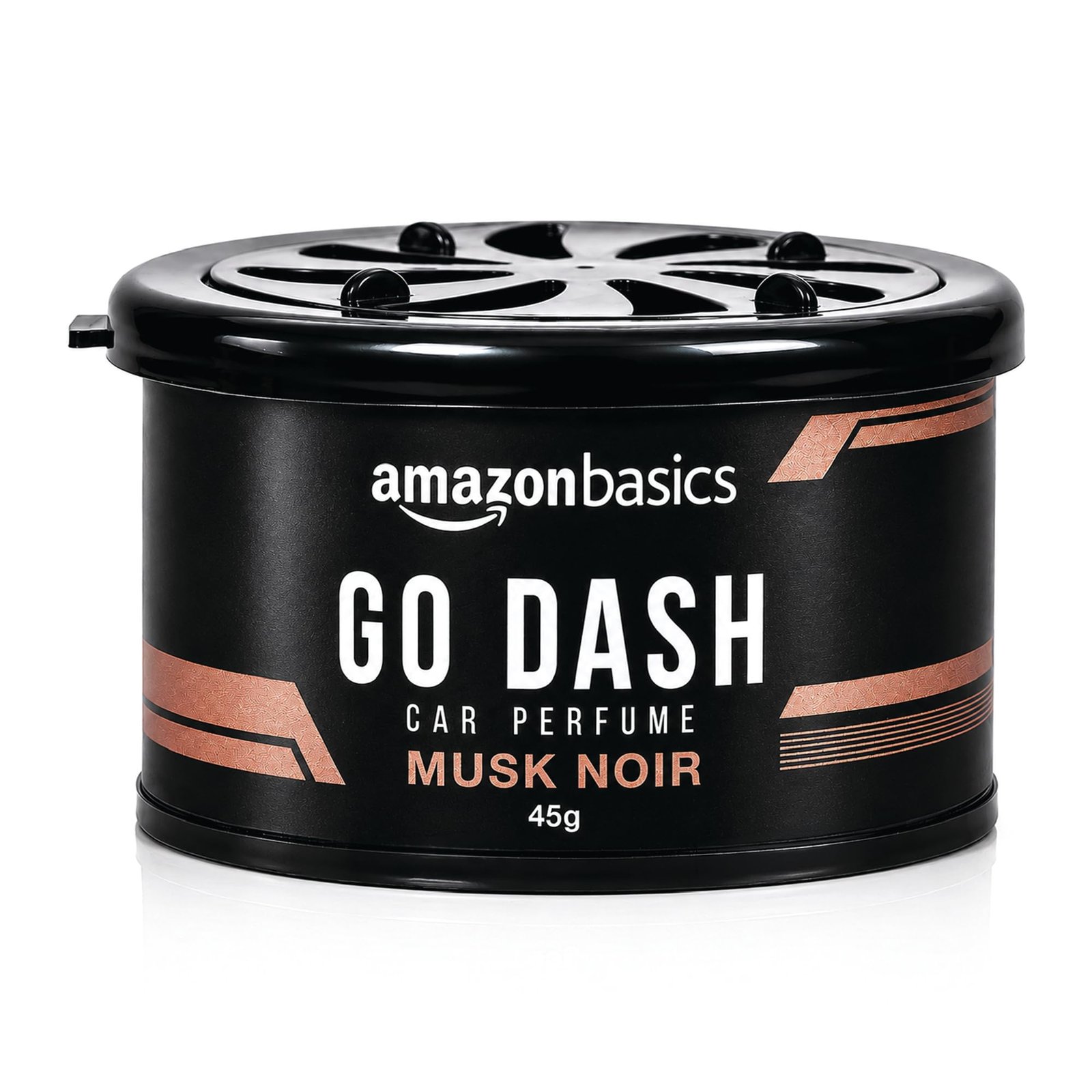 Amazon Basics Go Dash – Fiber Car Air Freshener for Car Dashboard & Cup Holder | Long Lasting Fragrance | Adjustable Intensity Fibre Block Car Perfume | Musk Noir