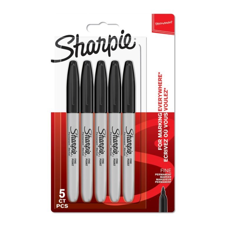 Sharpie Permanent Markers Fine Point Black 5 Count