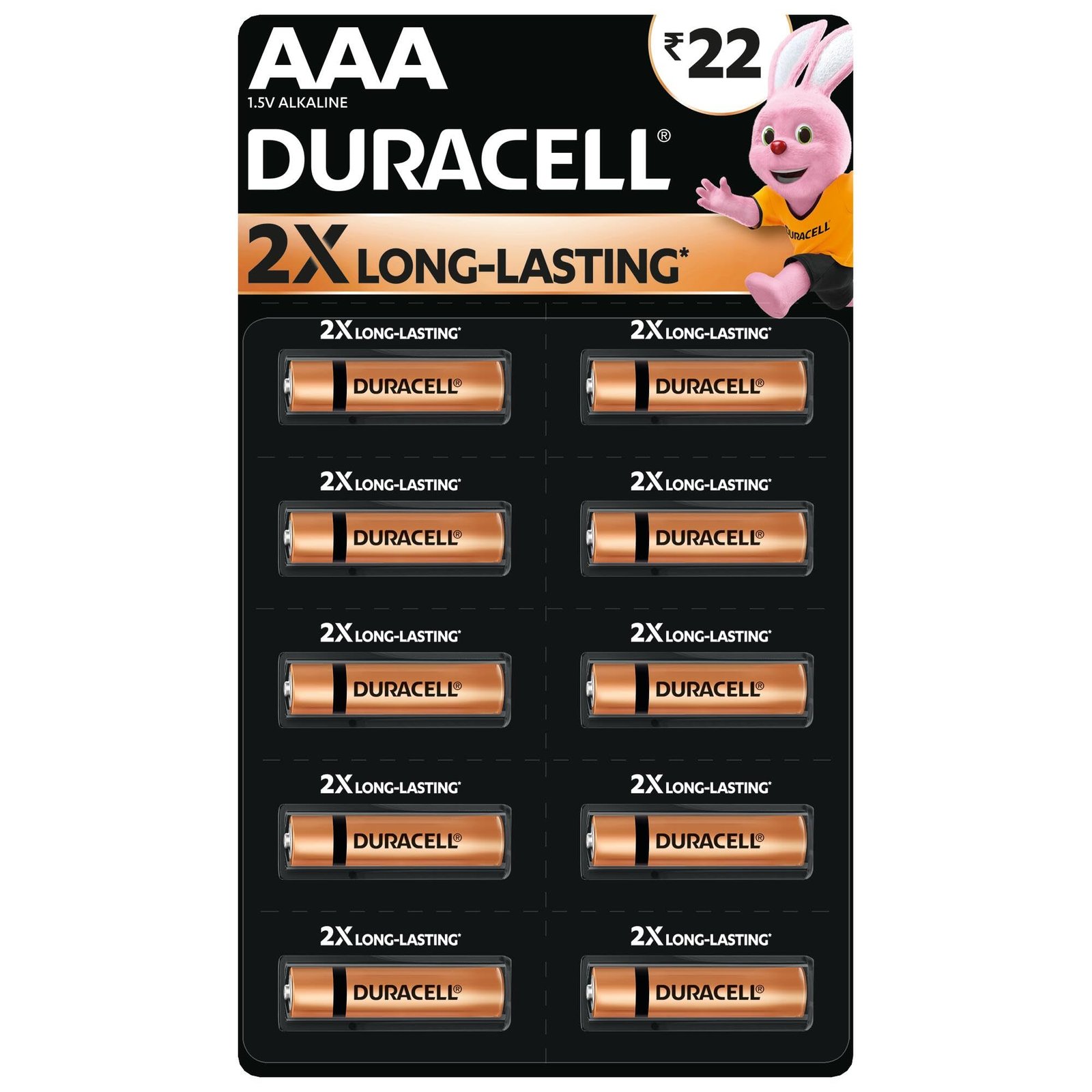 Duracell Alkaline AAA Battery, Pack of 10, Everyday Devices, Remote, Toy, Clock