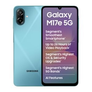 Samsung Galaxy M17e 5G Mobile (Blitz Blue, 4GB RAM, 128GB Storage, Monster 6000mAh Battery) | 120 Hz Refresh Rate | IP54 Rating | 6 Gen OS Upgrades | 50MP Dual Camera | Knox Security | AI