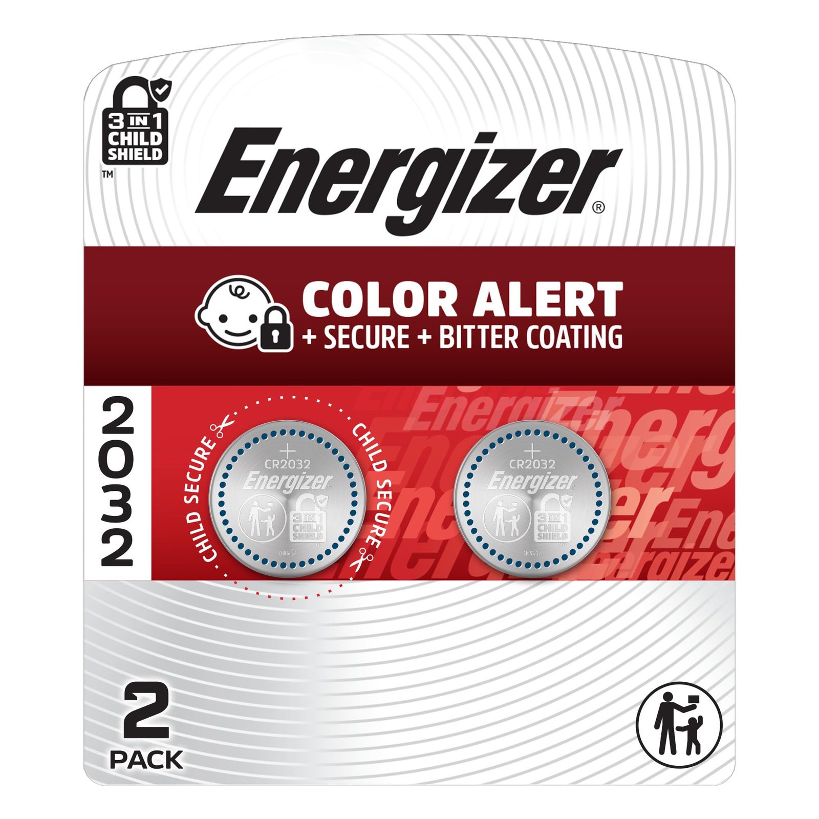 Energizer 2032BP-2 Battery Lithium Coin Cell 3V 240 mAh 20mm Dia. x 3.2mm H 3 g 2032 AD