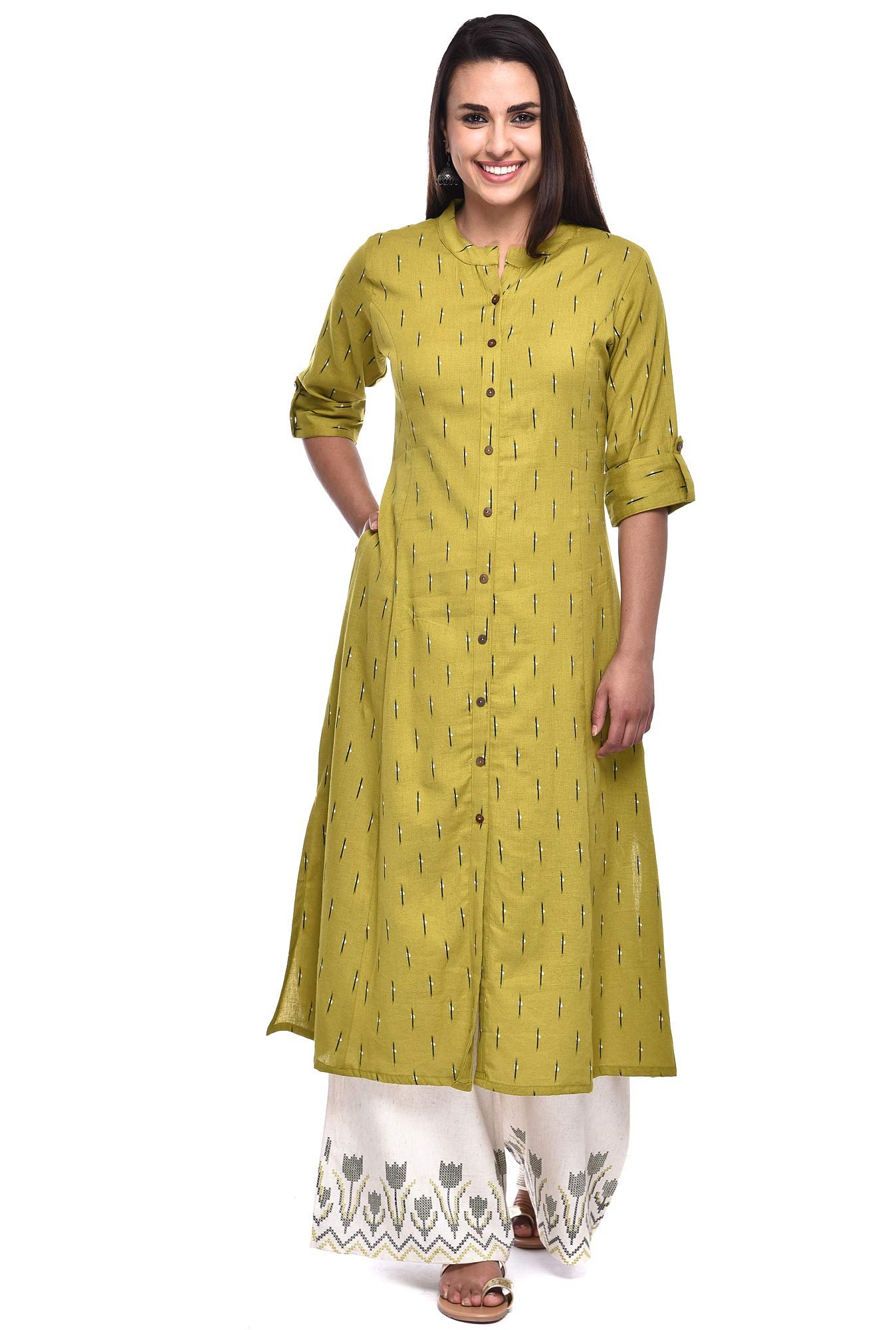 Pistaa’s Women’s Cotton Printed Kurta and Palazzo Set