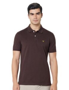 Allen Solly Men’s Polo T‑Shirt | Comfortable Rich Cotton Blend, Band Collar, Regular Fit | Stylish & Premium All Day Wear