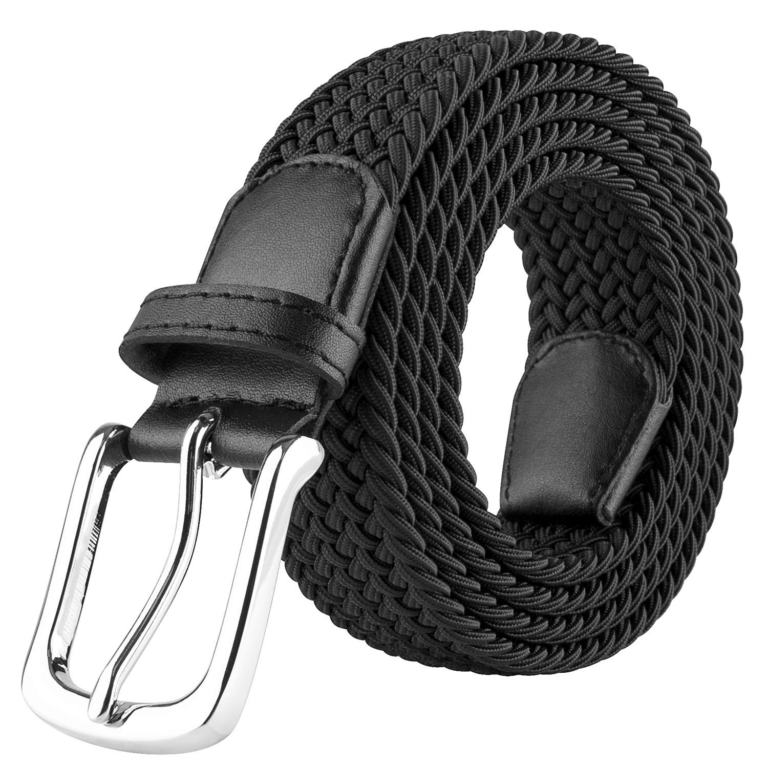 JUKMO Men’s Elastic Braided Belt, Stretch Woven Belt in Gift Box