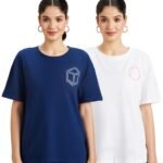 Amazon Brand – Symbol Women Cotton Stretch Oversized Fit Round Neck Half Sleeve T-Shirt (Available in Plus Sizes)
