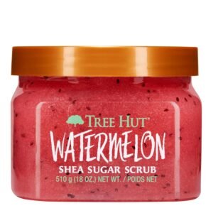 Tree Hut – Sugar Body Scrub – Shea Sugar Scrub Watermelon – 510g Jar – Contains Pineapple and Shea Butter – Helps restore skin radiance – Deeply nourishes and softens dry skin