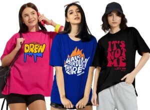 LEOTUDE Women’s Short Sleeve with Round Neck, Oversized Longline Drop