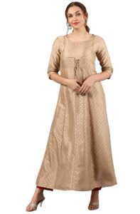 Janasya Women’s Poly Silk Anarkali Kurta