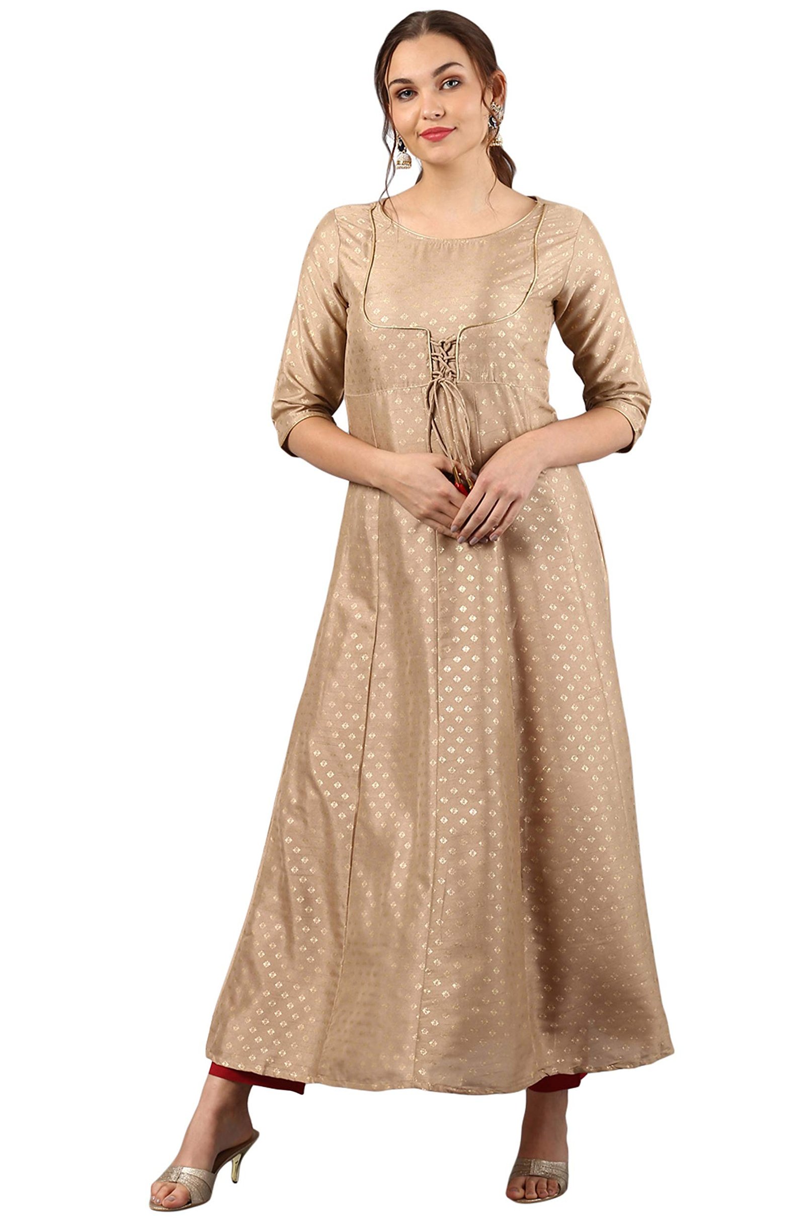 Janasya Women’s Poly Silk Anarkali Kurta