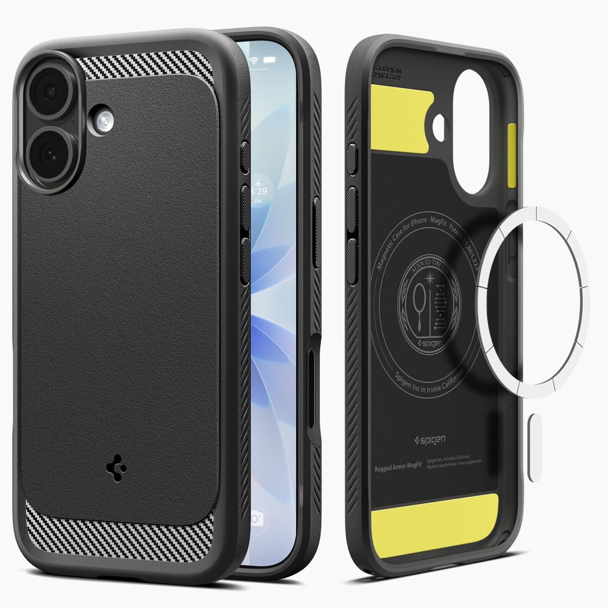 Spigen Rugged Armor MagFit Back Cover Case for iPhone 17, MagSafe Compatible, Resilient Shock Absorption – TPU | Matte Black