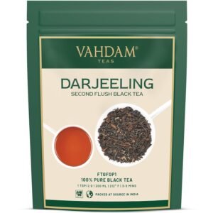 VAHDAM, Darjeeling​ Tea Leaves​ From Himalayas 125+ Cups (250 g) Pure Unblended Darjeeling Black Tea, FTGFOP1 Grade Loose Leaf Tea | Packed & Shipped Direct From Source In India | Vacuum Sealed
