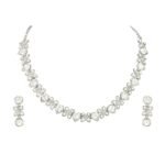 Atasi International Princess Style AD Crystals/Stones Necklace with Earrings Jewellery Set for Women/Girls – Wedding Jewelry/Party & Festival Accessories