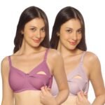 MomToBe Women’s Cotton Multicolor Full Cup Non Padded Feeding Bra/Nursing Bra/Maternity Bra Combo