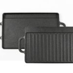 Homero Cast Iron Tawa 50×23 cm – Reversible Grill Pan Cast Iron, Double Sided Grill & Flat Tawa | Pre-Seasoned Heavy Duty Barbeque Pan for Gas, BBQ & Campfire