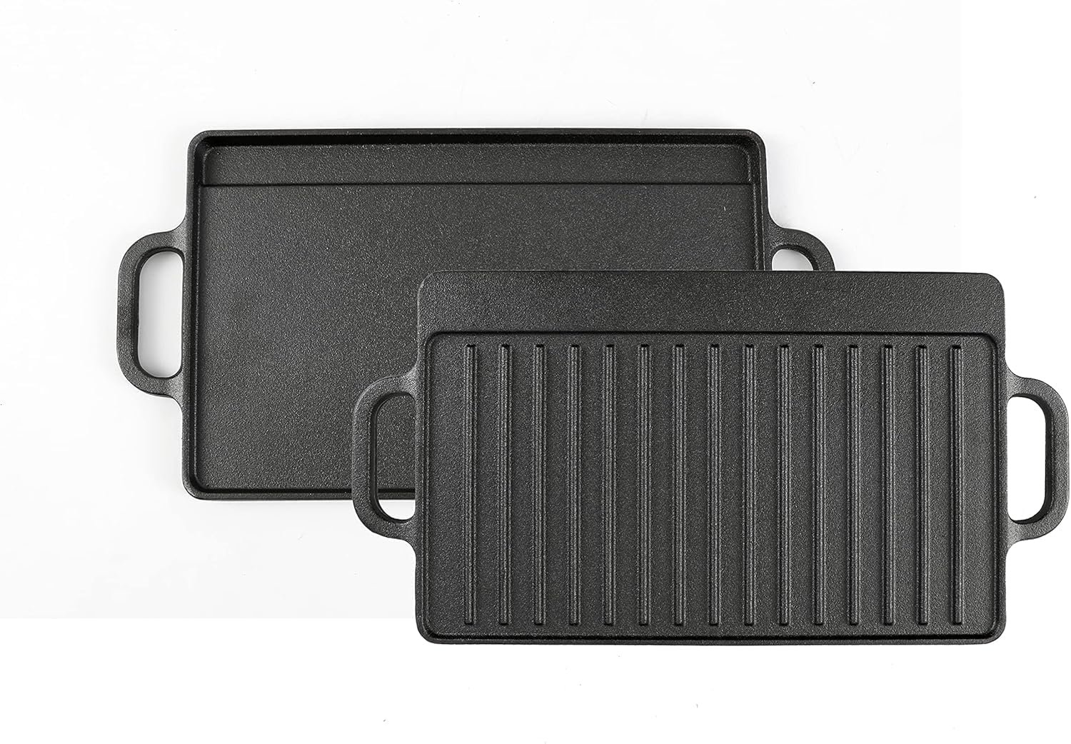 Homero Cast Iron Tawa 50×23 cm – Reversible Grill Pan Cast Iron, Double Sided Grill & Flat Tawa | Pre-Seasoned Heavy Duty Barbeque Pan for Gas, BBQ & Campfire