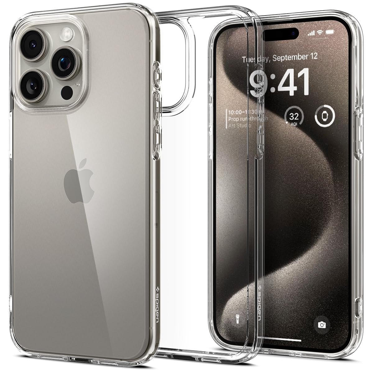Spigen Ultra Hybrid Back Cover Case for iPhone 15 Pro, Clear Transparent, Durable Hybrid Structure – Polycarbonate + TPU | Crystal Clear